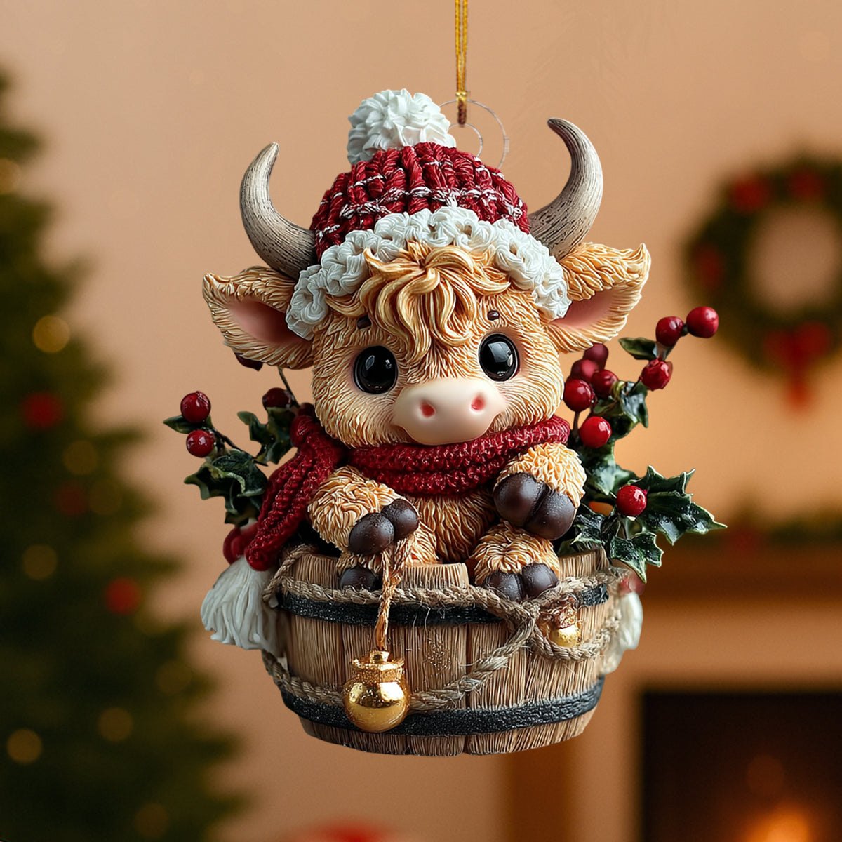 Cozy Highland Christmas Ornament