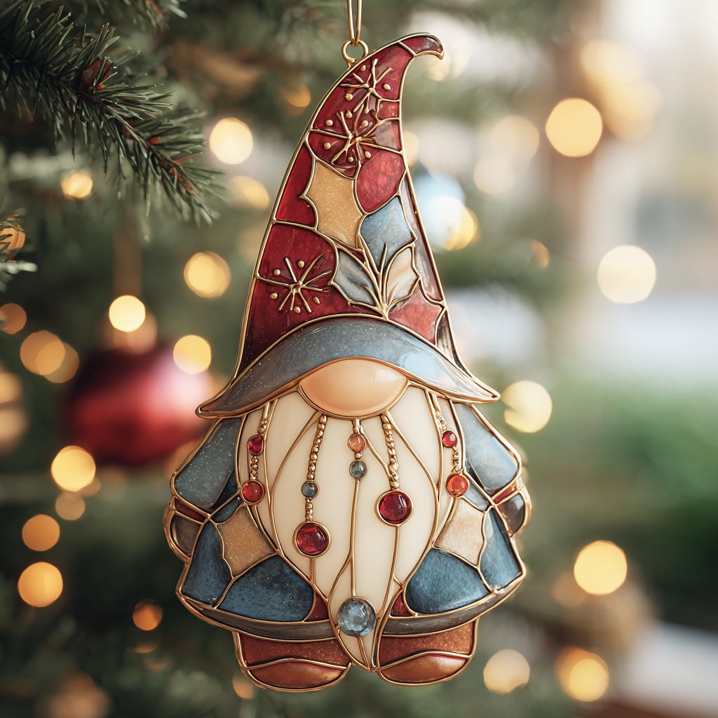 Cozy Lantern Gnome Christmas Ornament