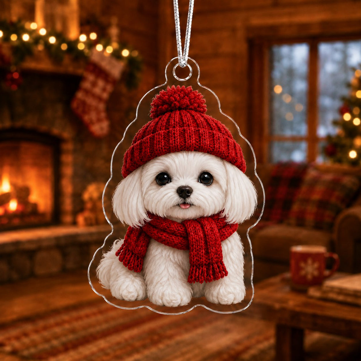 Cozy Cabin Truck Christmas Ornament