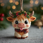 Cozy Moo Christmas Ornament