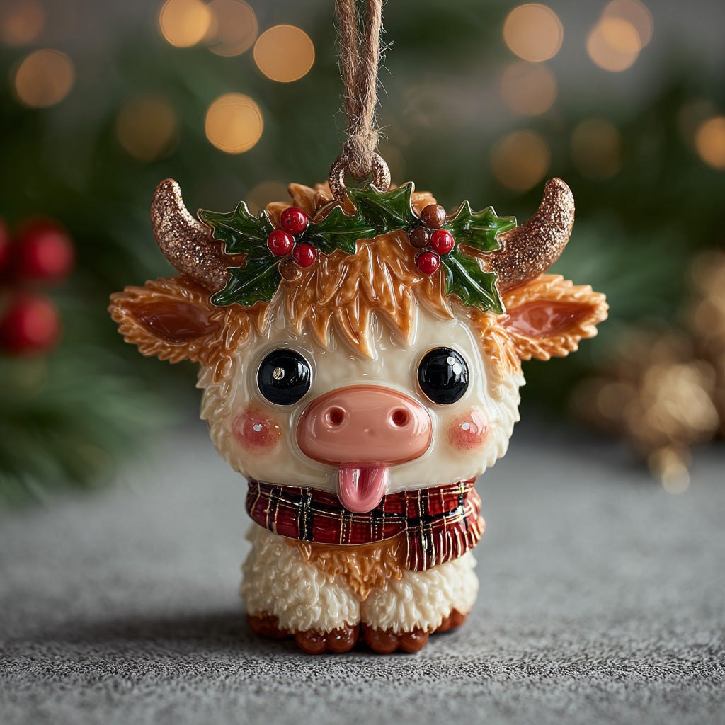 Cozy Moo Christmas Ornament