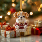 Cozy Puppy Smile Christmas Ornament
