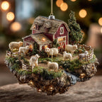 Cozy Sheep Barn Christmas Ornament