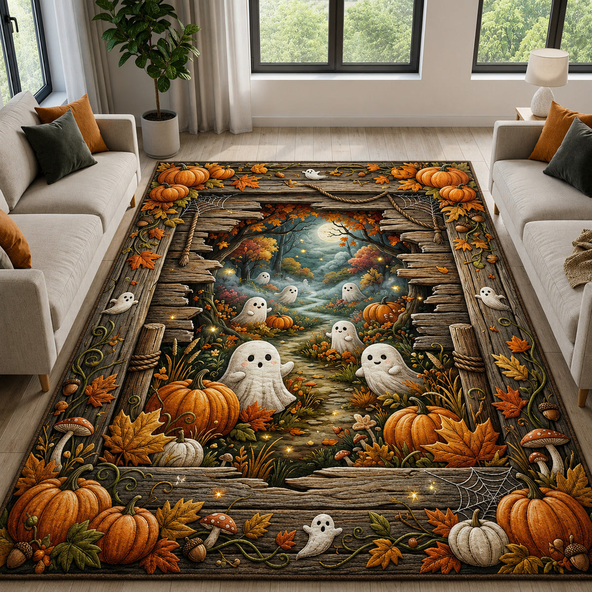 Cozy Autumn area rug in a living room