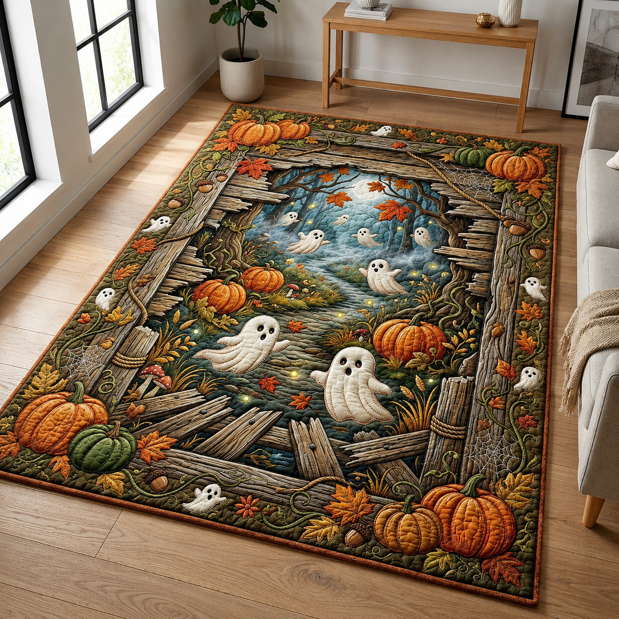 Cozy Autumn area rug in a living room