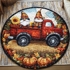 Cozy Autumn Round Mat Rug - washable non-slip printed rug