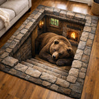 Cozy Bear area rug in a living room