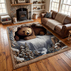 Cozy Bear Lodge area rug in a living room