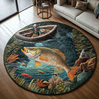 Cozy Catch Round Mat Rug - washable non-slip printed rug