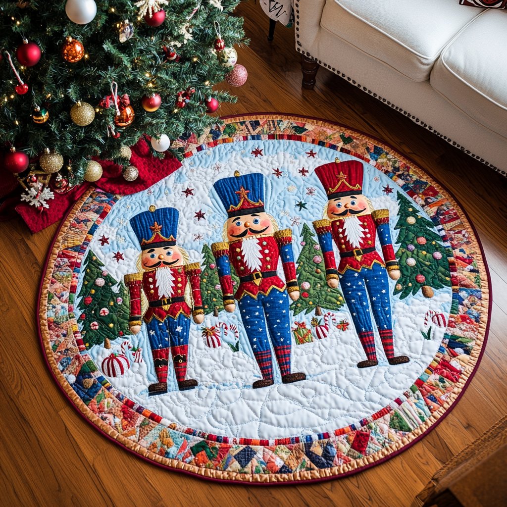 Cozy Christmas Round Mat Rug - washable non-slip printed rug