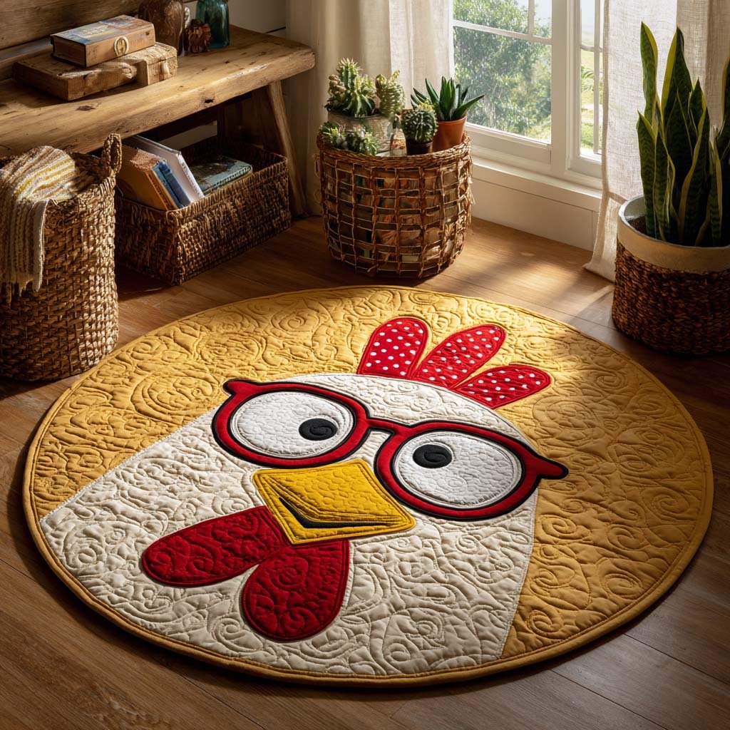 Cozy Coop (Design 2) Round Mat Rug - washable non-slip printed rug