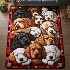 Cozy Curl Spaniel area rug in a living room