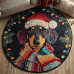 Cozy Dachshund Round Mat Rug - washable non-slip printed rug