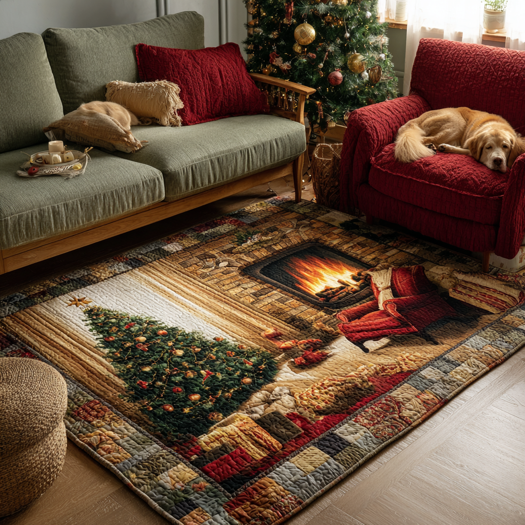 Cozy Ember area rug in a living room