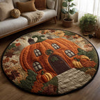 Cozy Fall Days Round Mat Rug - washable non-slip printed rug