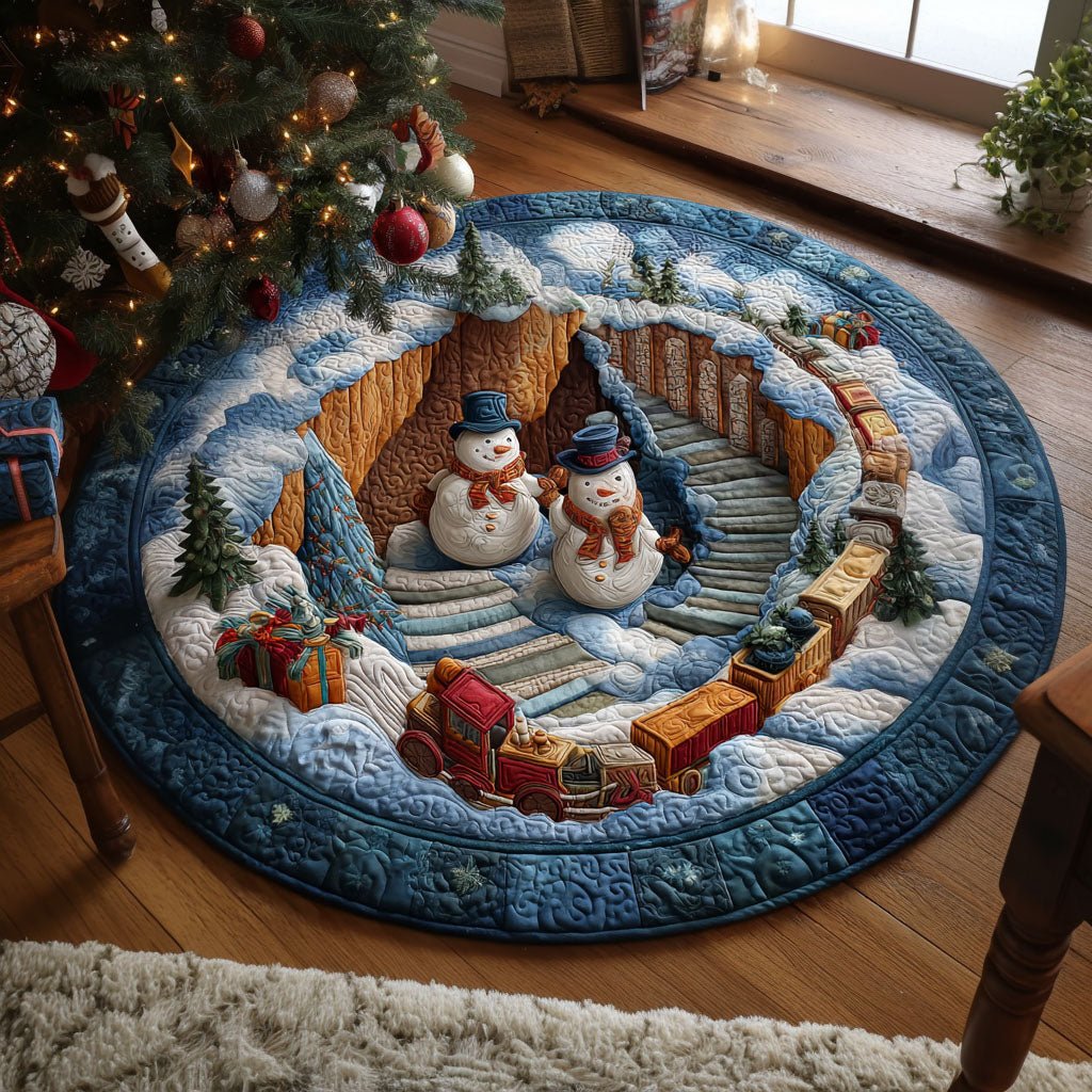 Cozy Frostland Round Mat Rug - washable non-slip printed rug