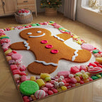 Cozy Gingerbread Comfort area rug in a living room