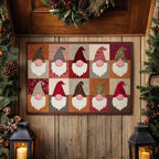 Cozy Gnome Patch Doormat - Seasonal Holiday Design | Printed Welcome Doormat