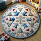 Cozy Gnome Round Mat Rug - washable non-slip printed rug