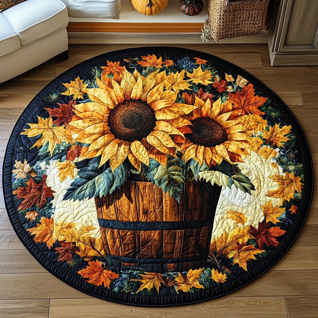 Cozy Harvest Round Mat Rug - Nature Design | Serene Home Decor