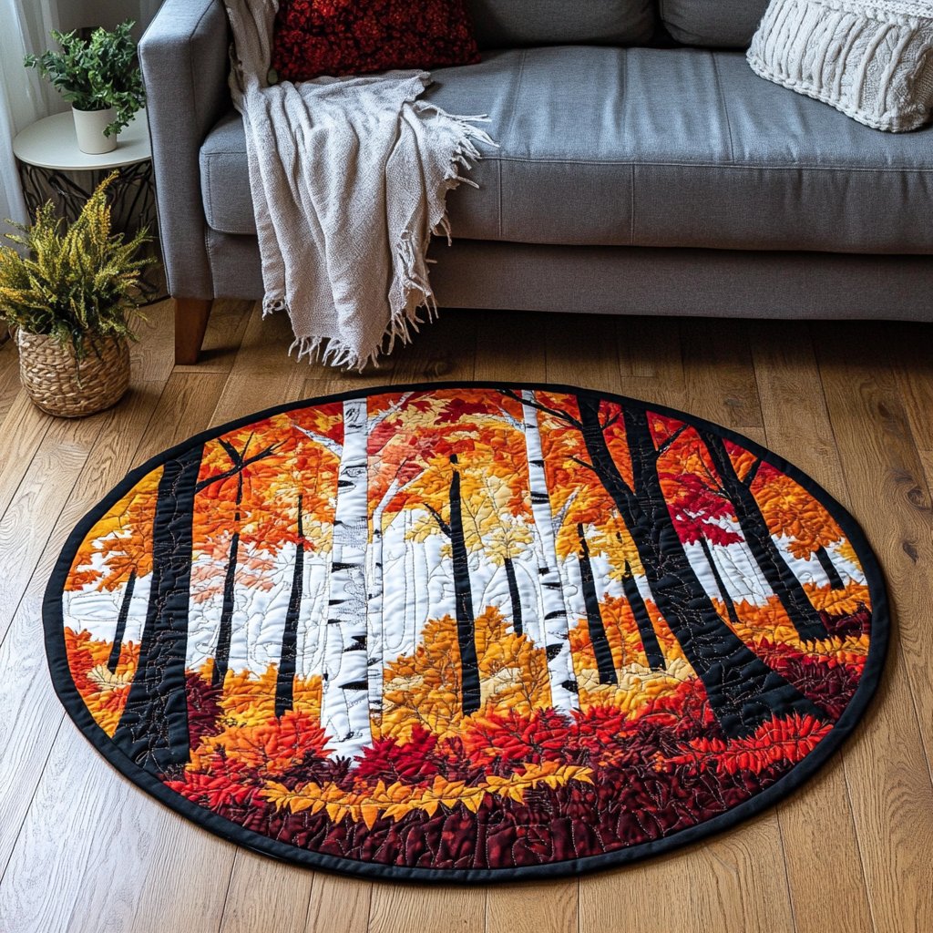 Cozy Leaves Round Mat Rug - Nature Design | Serene Home Decor