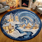 Cozy Noel Spirit Round Mat Rug - washable non-slip printed rug