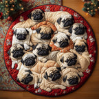 Cozy Pug Round Mat Rug - Nature Design | Serene Home Decor