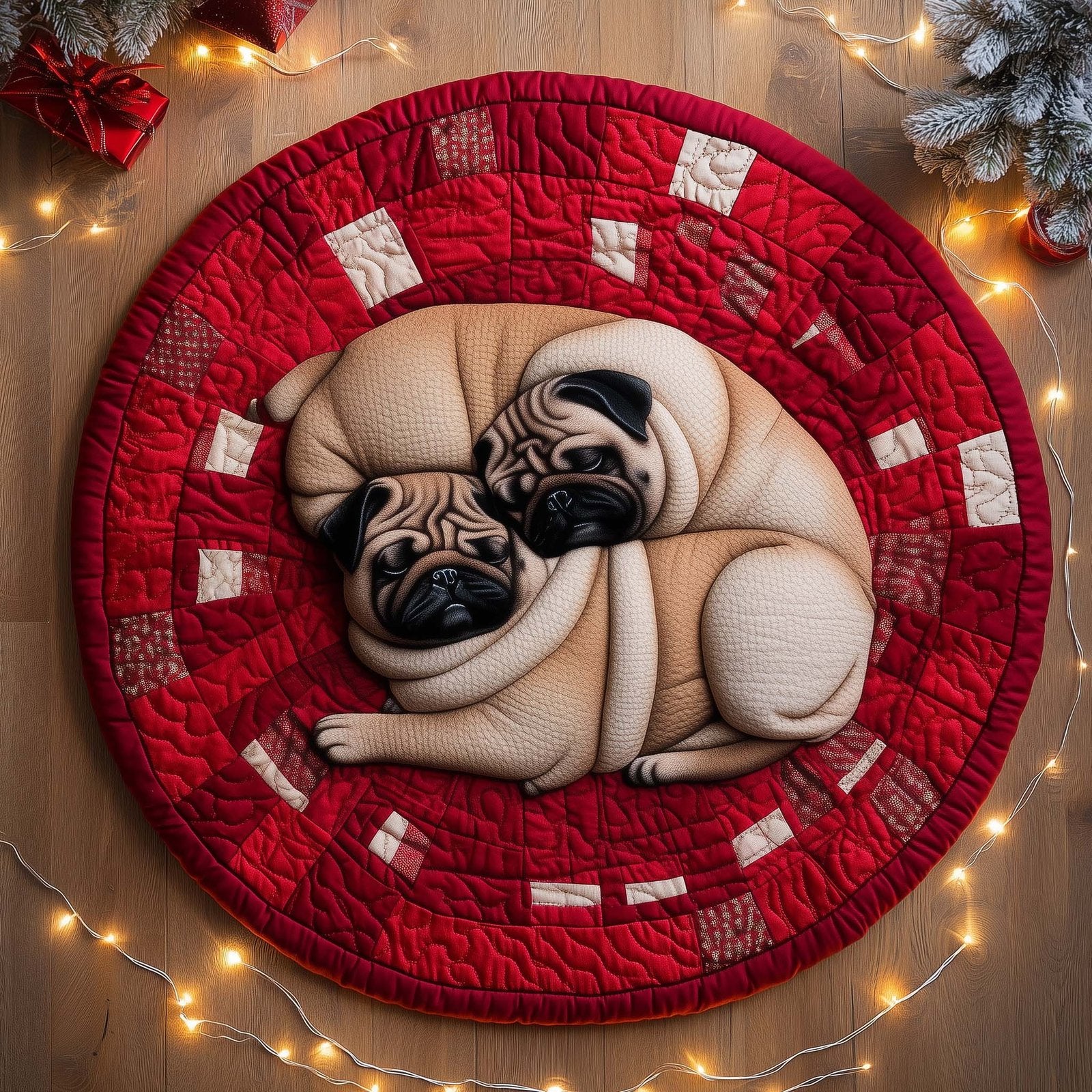 Cozy Pug Round Mat Rug - Nature Design | Serene Home Decor