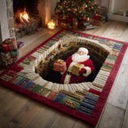 Cozy Santa Claus area rug in a living room