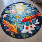 Cozy Serenity (Design 2) Round Mat Rug - washable non-slip printed rug