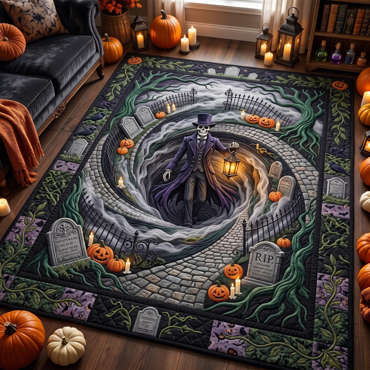 Cozy Skeleton area rug in a living room