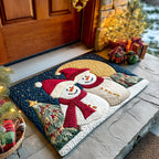 Cozy Snow Friend Doormat - Seasonal Holiday Design | Printed Welcome Doormat