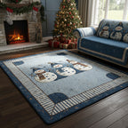 Cozy Snow Friends area rug in a living room