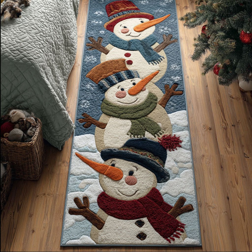 Cozy Snow Parade Runner Carpet Runner Rug - Cute Pet Design | Animal Printed Runner Rug
