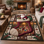 Cozy Stocking Magic area rug in a living room