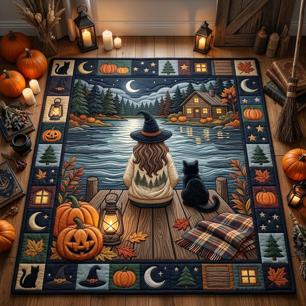 Cozy Witch Lake area rug in a living room
