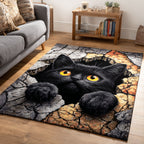 Crack Ground Cat area rug in a living room