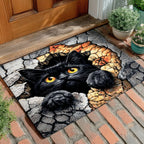 Crack Ground Cat Doormat - Cute Animal Design | Printed Welcome Doormat