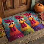Crazy Roosters Doormat - Nature Design | Printed Welcome Doormat