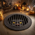 Creepy Cellar Hatch Round Mat Rug - washable non-slip printed rug