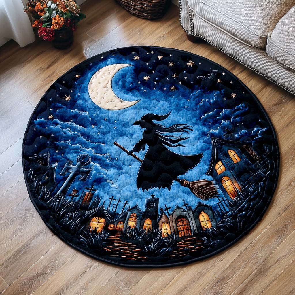Creepy Charm Round Mat Rug - washable non-slip printed rug
