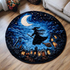 Creepy Charm Round Mat Rug - washable non-slip printed rug