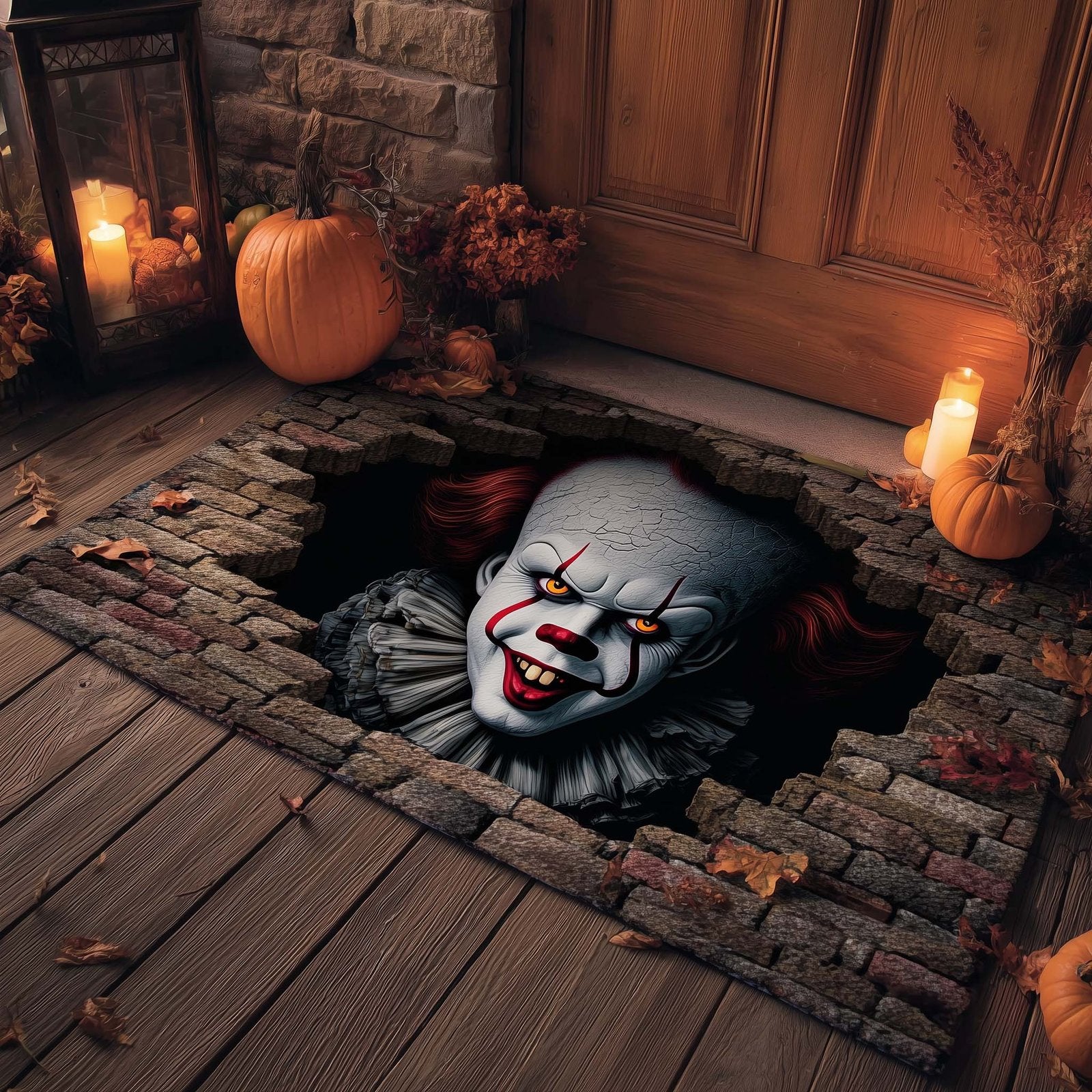 Creepy Clown Doormat - Nature Design | Printed Welcome Doormat
