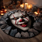 Creepy Clown Round Mat Rug - Nature Design | Serene Home Decor