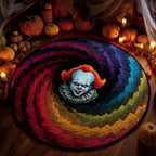 Creepy Clown Round Mat Rug - Nature Design | Serene Home Decor