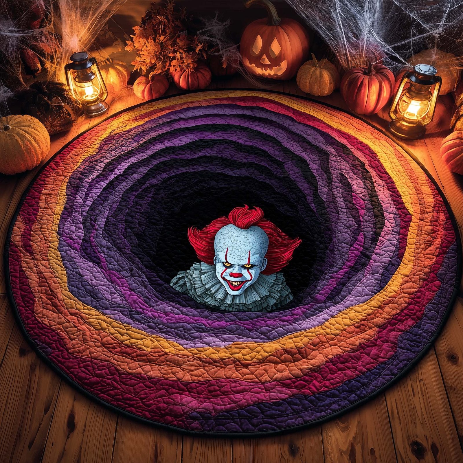 Creepy Clown Round Mat Rug - Nature Design | Serene Home Decor