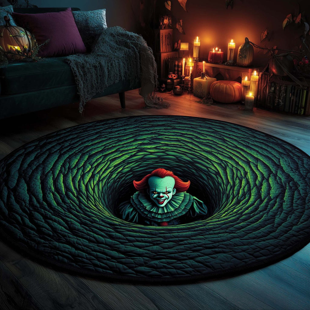 Creepy Clown Round Mat Rug - Nature Design | Serene Home Decor