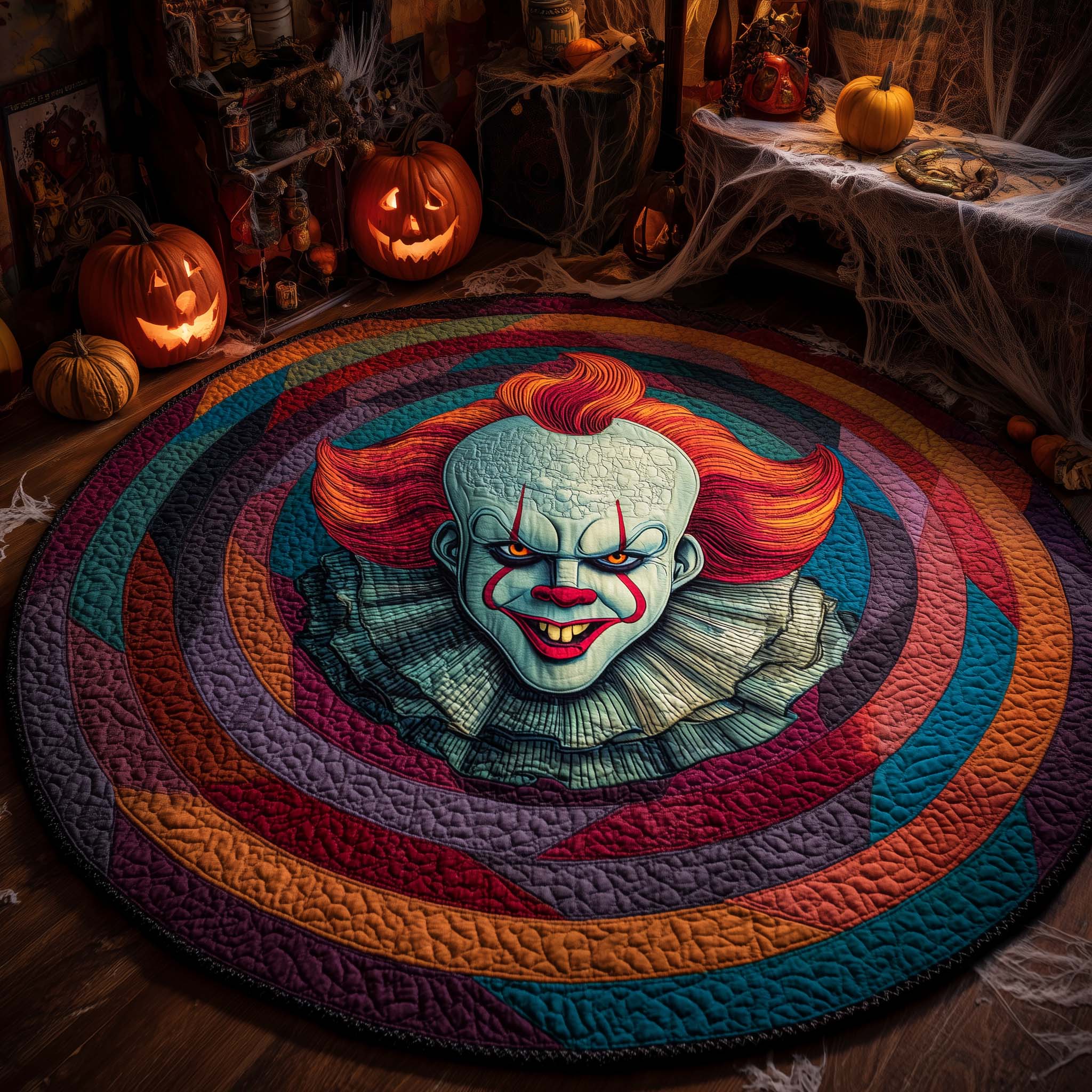 Creepy Clown Round Mat Rug GFTOHD11445