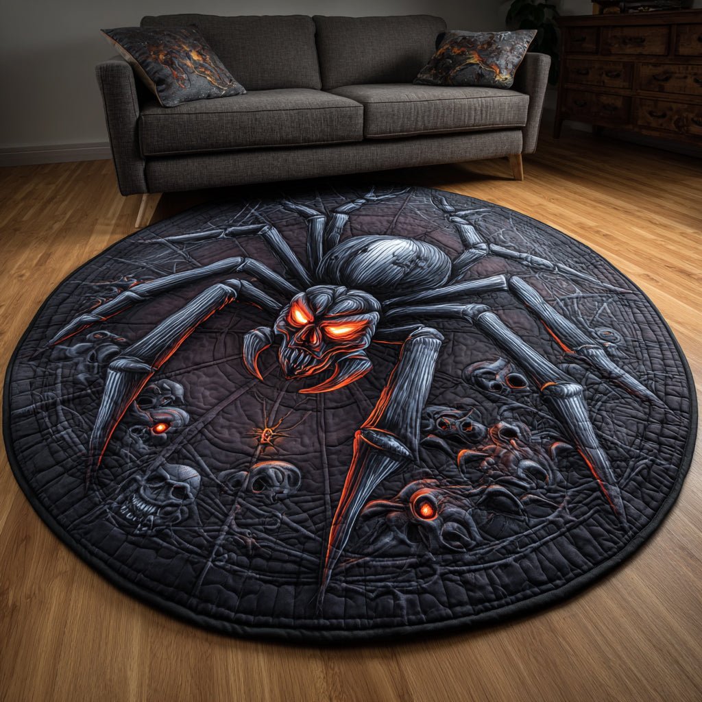 Creepy Spider Round Mat Rug - washable non-slip printed rug