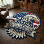 Crest Eagle Custom Shape Area Rug - Cute Animal Design | Die-Cut Non-Slip Rug - washable non-slip printed rug